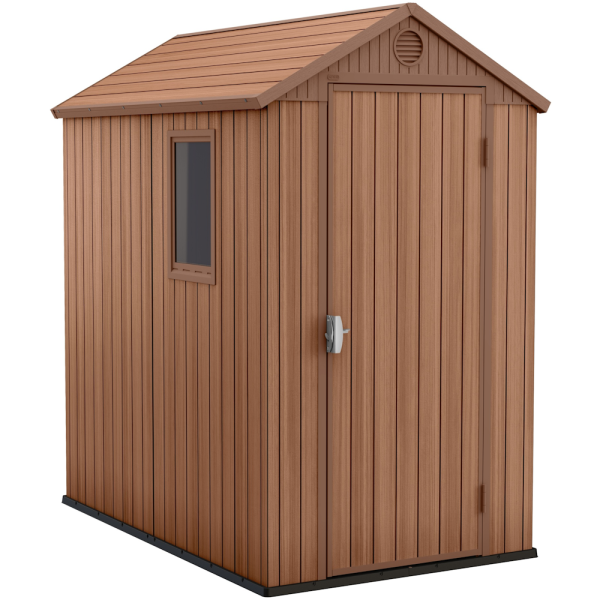 Блок хозяйственный из Evotech "Keter" Дарвин 4х6 коричневый 125,8x184,5x205см 58,5кг  17208497 в Екатеринбурге