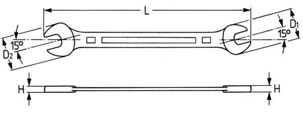 Рожковый гаечный ключ HEYTEC 13х15мм HE-50800131580 в Екатеринбурге 