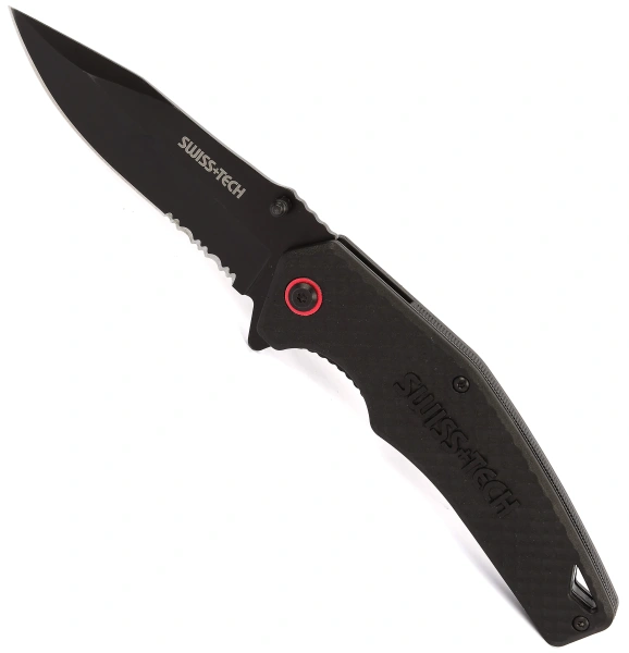 Нож складной SWISS+TECH сталь 4CR13 рукоять нейлон  ST014021