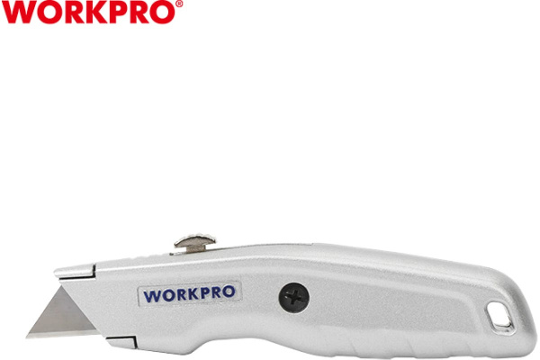 Нож с трапециевидным лезвием WORKPRO алюминиевый корпус  WP213006 в Екатеринбурге 