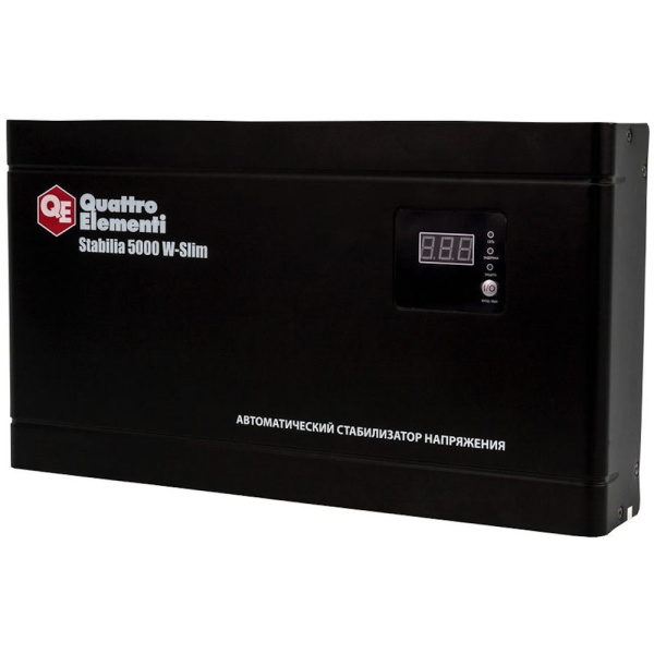 Стабилизатор напряжения Quattro Elementi Stabilia 5000W-Slim (5000 BA, 140-270 B, 9.9кг) настенный  640-544