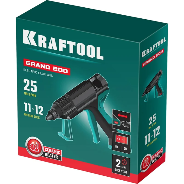 Пистолет клеевой Kraftool GRAND 200 11мм.  06839 в Екатеринбурге
