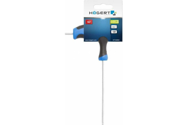 Шестигранный ключ HOEGERT  типа "Т" с шаровым наконечником, длинный 2,5 мм  HT1W852 в Екатеринбурге 