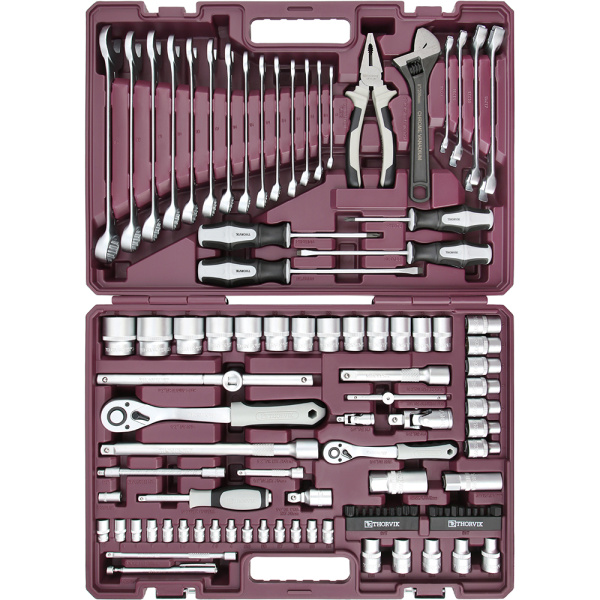 Набор инструмента THORVIK 1/4", 1/2"DR, 101пр. 054011 в Екатеринбурге 