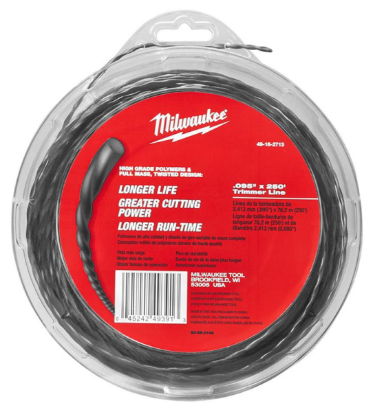 Леска Milwaukee для триммера 2.3мм х 76м