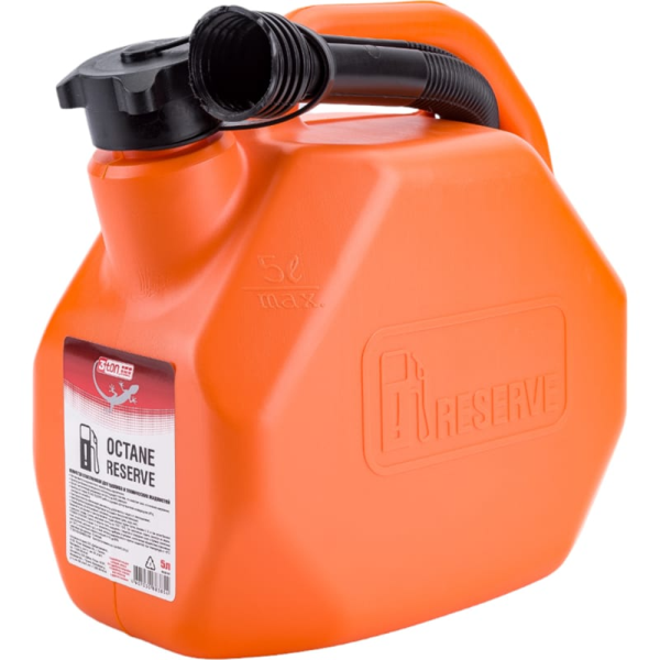 Канистра 3ton OCTANE RESERVE 5л оранжевая для топлива, усиленная, в комплекте с крышкой и лейкой 55381 в Екатеринбурге
