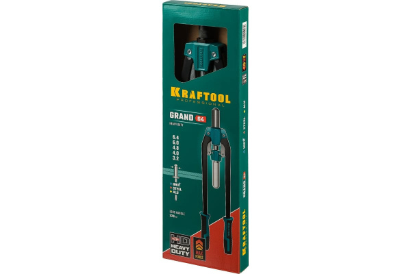 Заклепочник двуручный усиленный KRAFTOOL Grand-64 d.3.2-6.4мм., 520мм.  311791 в Екатеринбурге 