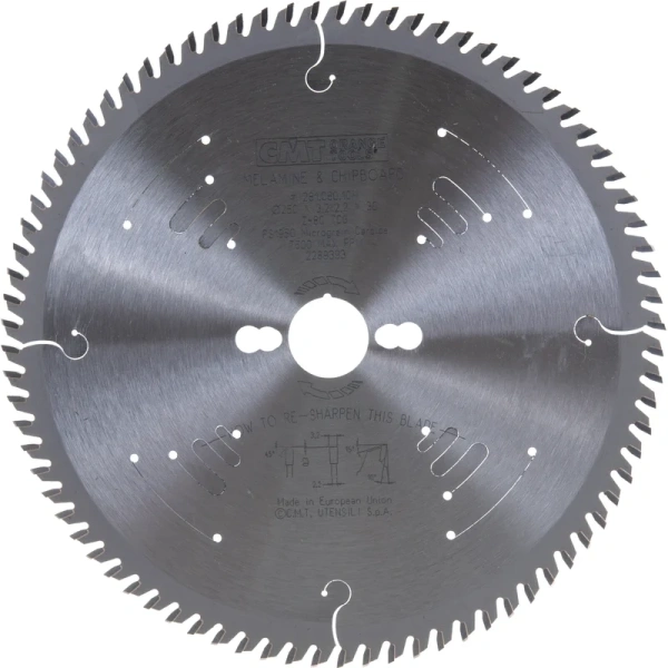 Диск пильный СМТ 250x30x3,2/2,2 10º TCG Z=80  281.080.10M 