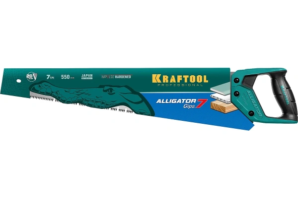 Ножовка по гипсу Kraftool Alligator Gips 7TPI, 550мм.  15210 в Екатеринбурге 