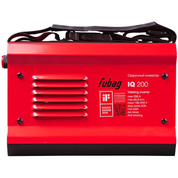 Сварочный апп. инвертор "Fubag IQ 200" (220В,5-200А.D=1,6-5,0mm 4,9кг,бытовой) в Екатеринбурге