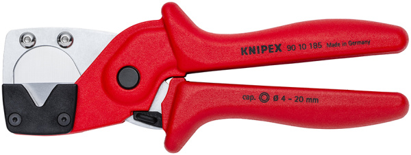 Труборез-ножницы KNIPEX для многослойных и пневматических шлангов, рез: d 4 - 20 мм, 185 мм, пластиковые армированные фиберглассом рукоятки KN-9010185